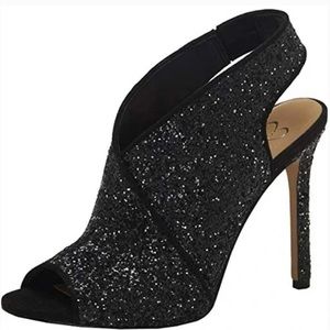 Jessica Simpson JS- Jourie Black Glitter Slingback Sandals 10M